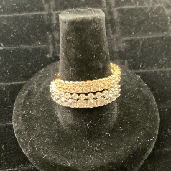 NORDSTROM RACK Two-Tone Pavé CZ Ring Set - Picture 3 of 12